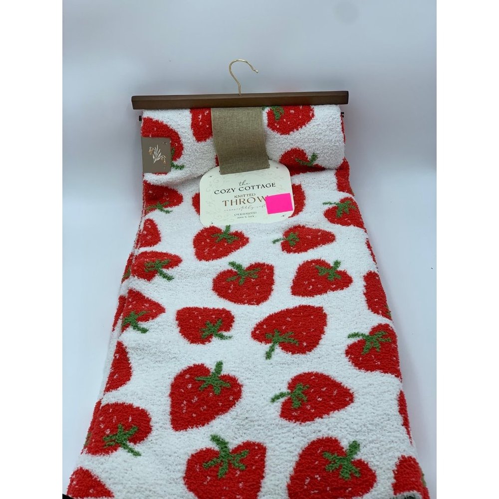The Cozy Cottage Strawberry Oversized Decorative Throw Blanket